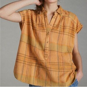 NWT Anthropologie Pilcro Serena Surf Henley Blouse